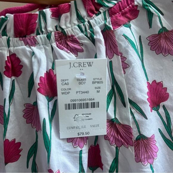 J Crew Floral Pink and Green Women's Top Sz M - Picture 6 of 6